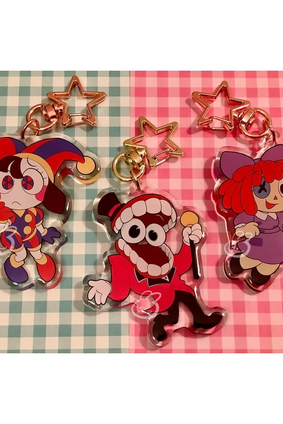 TADC 2.5" Acrylic Charms | Pomni Ragatha Caine Clear Epoxy Keychains | Digital Circus (1 keychain)