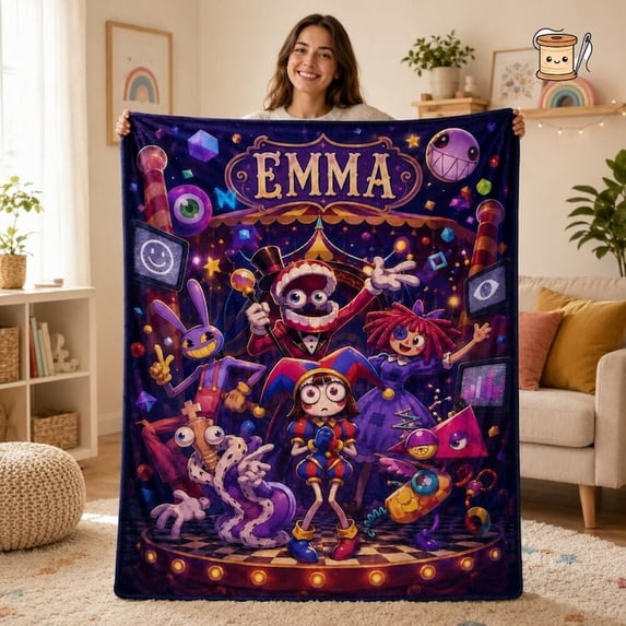 TADC Amazing Digital Circus Custom Name Cartoon Room Decor Flannel ...