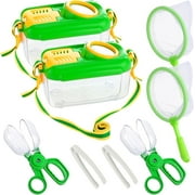 TAETOE 2 Sets Bug Catcher Kit for Kids, 8 Pcs Sturdy Outdoor Explorer Toys with Butterfly Net, Tweezer & Bug Habitat, Nature Exploration Gifts for Boys Girls Age 3 4 5 6 7 8
