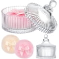 thumbnail image 1 of TAETOE 3 Pcs Large Body Powder Puff and Container Valentine's Day gift Powder Container with Puff Crystal Case Soft Washable Reusable Velour Face Body Glitter Wet Dry Makeup (Classic,Clear), 1 of 7