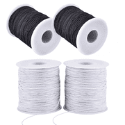 TAETOE 4 Rolls Stretchy String for Bracelets, 1 mm Sturdy Elastic String Elastic Cord for Jewelry Making, Necklaces, Beading 2 Black+ 2 White
