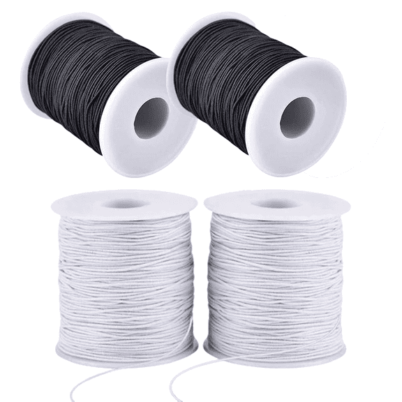 TAETOE 4 Rolls Stretchy String for Bracelets, 1 mm Sturdy Elastic String Elastic Cord for Jewelry Making, Necklaces, Beading (2 Black+ 2 White)