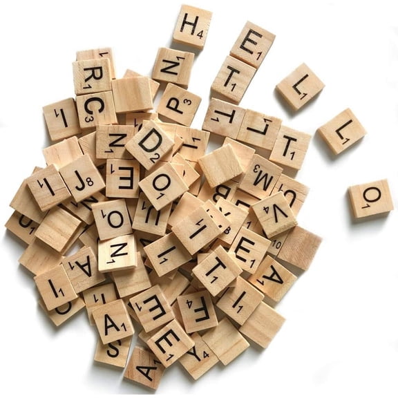 TAETOE 500 Wood Letter Tiles,Scrabble Letters for Crafts - DIY Wood Gift Decoration - Making Alphabet Coasters and Scrabble Crossword Game