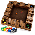 thumbnail image 1 of TAETOE Shut The Box Game Wooden with Dice, 2-4 Player Math Strategy Game for Adults Kids - Close The Box Board Number Learning Activity, Family Travel Pub Games, 1 of 6