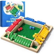 TAETOE Shut The Box Game Wooden with Dice, 2-4 Player Math Strategy Game for Adults Kids - Close The Box Board Number Learning Activity, Family Travel Pub Games