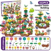 TAETOE Toys for Children 3 4 5 6 7 8 Years Old, Flower Garden Building Kit case,Educational STEM Toy and Preschool Garden Play Set for Toddlers, for Kids,322pcs