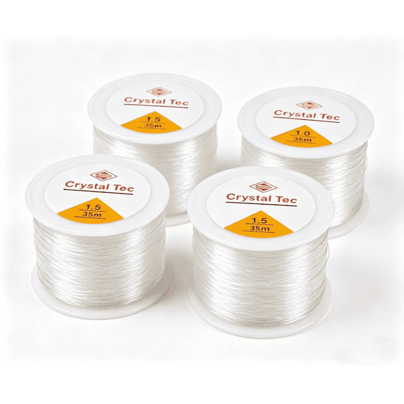 TAETOE 1.5mm Elastic Bracelet String Cord, White Stretch Bead Cord for Bracelet Making(4pcs)