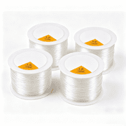 TAETOE 1.5mm Elastic Bracelet String Cord, White Stretch Bead Cord for Bracelet Making 4pcs