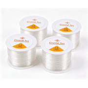 TAETOE1mm2PCS+1.5mm 2PCS Elastic Bracelet String Cord, White Stretch Bead Cord for Bracelet Making 4pcs