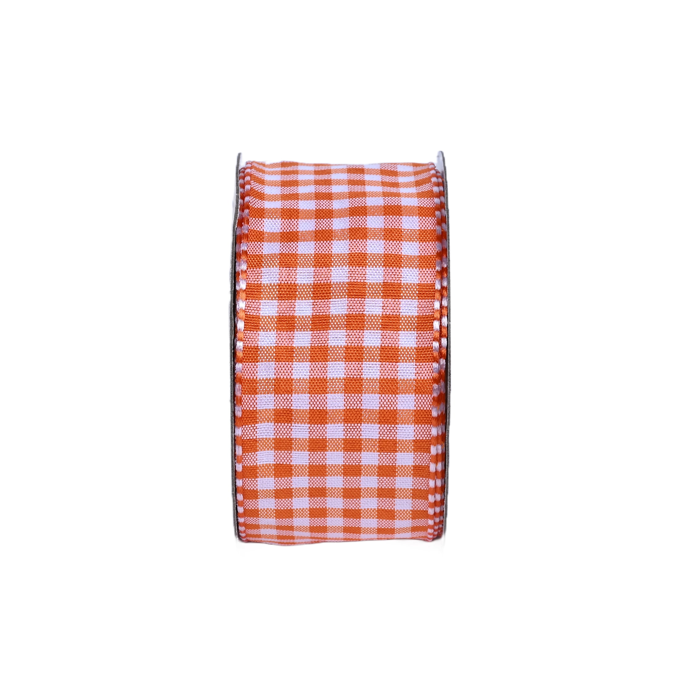 Gwen Studios 1.5" Orange Gingham Ribbon, 3 Yards