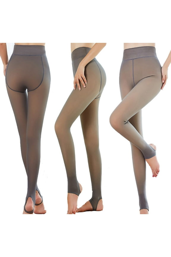 3 Pairs Womens Stockings Sheer Pantyhose Fashion Legs Fake Translucent Invisible 220g Thin Fleece Stirrup Pantyhose Khaki