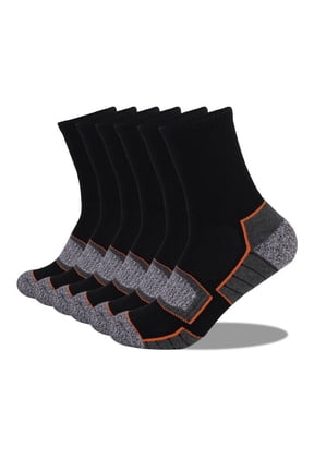 6 Pairs Unisex Towel Bottom Running Socks Mid Tube Combed Socks Simplicity Comfortable Sweat Absorbing and Breathable Sports Hiking Socks Black