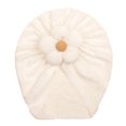 thumbnail image 1 of Xfvqtps Infant Turban Hat Knit Flower Cute Kawaii Stretch Comfortable Warm Windproof Coldproof Fall Soft Skull Cap White, 1 of 2