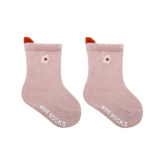 Xfvqtps Kids Socks Toddler Boys Girls Cute Socks Fruit Pattern Mid Tube Soft Elastic Comfortable Warm Cotton Socks for 0-5 Years Pink