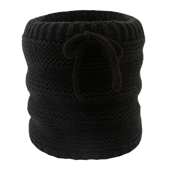 Xfvqtps Loop Scarf for Womens Necks Warmer Crochet Solid Color Bowknot Plush Lining Stretch Thickened Windproof Coldproof Cozy Warm Winter Neck Gaiters Black