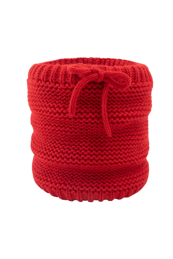 Loop Scarf for Womens Necks Warmer Crochet Solid Color Bowknot Plush Lining Stretch Thickened Windproof Coldproof Cozy Warm Winter Neck Gaiters Red