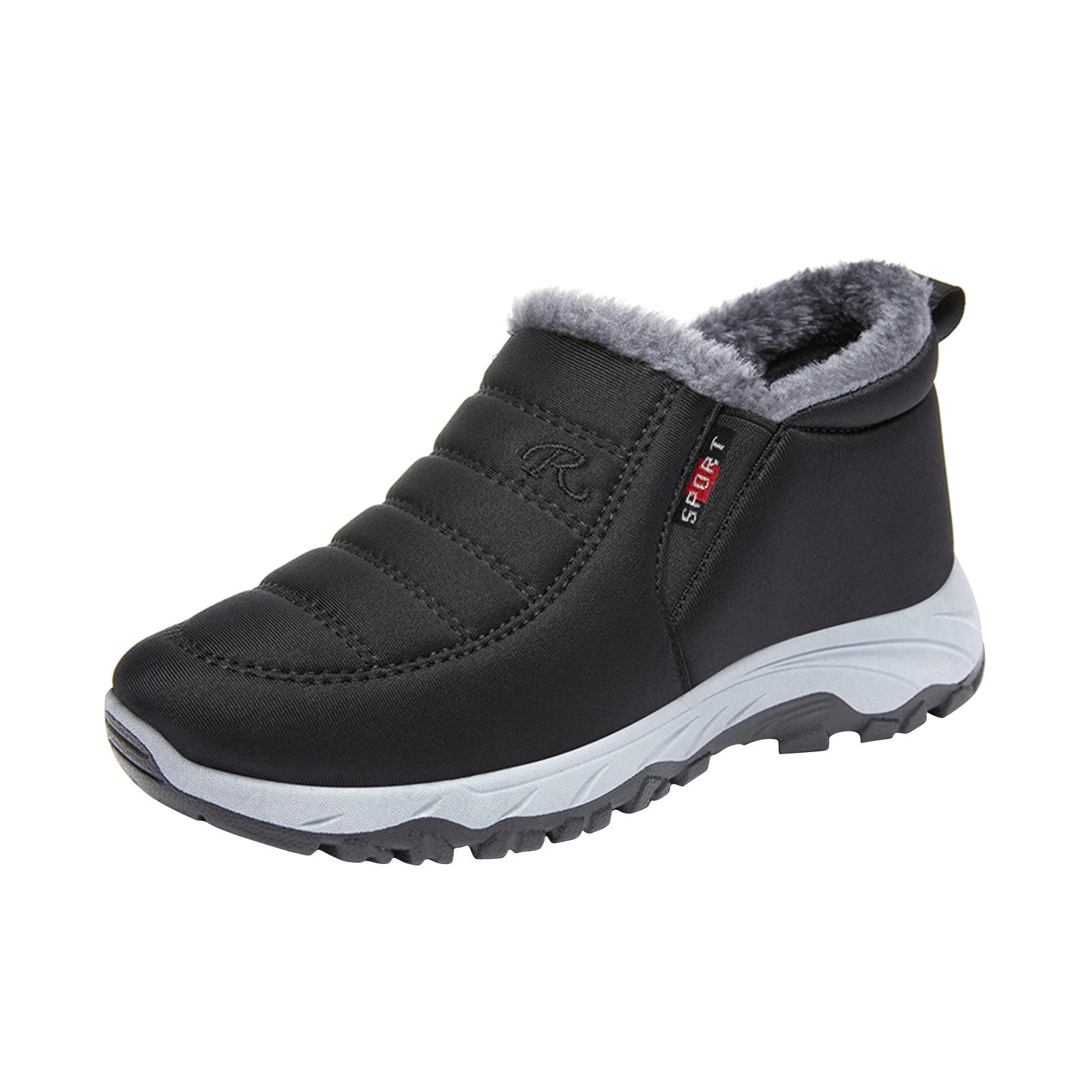 Mens Plush Casual Ankle Shoes Lightweight Breathable SlipOn