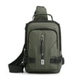 thumbnail image 1 of Xfvqtps Mens Chest Bag Multi-Purpose Adjustable Shoulder Strap Multi Compartment Fashion Lightweight Portable Commuting Crossbody Bag Green, 1 of 1