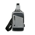 thumbnail image 1 of Xfvqtps Mens Chest Bag with USB Adjustable Shoulder Strap Large Capacity Multi Compartment Multi-Purpose Fashion Lightweight Portable Commuting Oxford Cloth Crossbody Bag Gray, 1 of 6