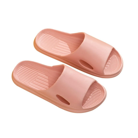 Xfvqtps Mens and Womens Home Slippers Hollow Out Solid Color Simplicity Soft Sole Open Toe Breathable Comfortable Non-Slip Indoor Bedroom EVA Slippers Pink