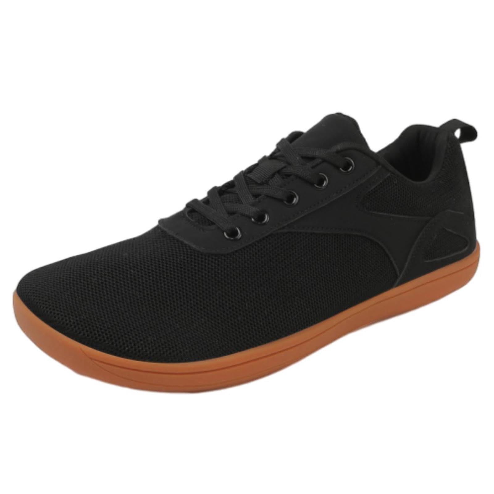 Xfvqtps Mens and Womens Walking Shoes Knit Lace up Round Toe 