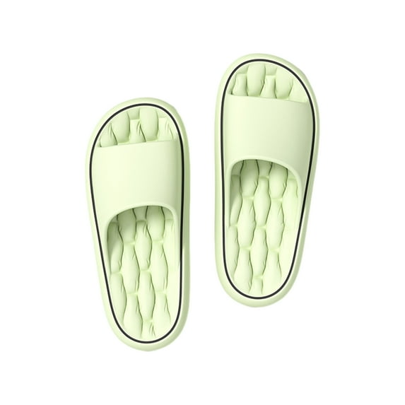 Xfvqtps Mens and Womens Slippers Cloud Solid Color Simplicity Open Toe Quick Drying Lightweight Non-Slip Bathroom Shower EVA Slippers Green