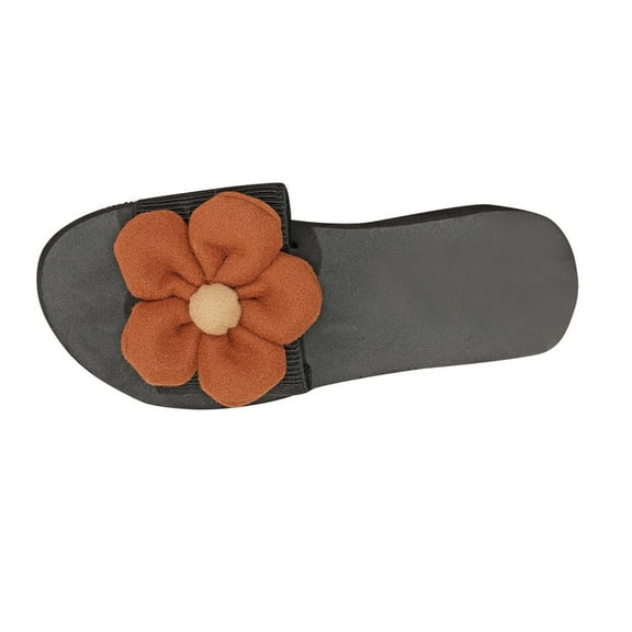 Xfvqtps New Ladys Slippers Flower Platform Wedge Open Toe Arch Support Comfortable Non-Slip Fashionable Vacation Beach Summer EVA Slippers Coffee