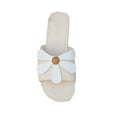 thumbnail image 1 of Xfvqtps New Womens Slippers Large Size Flower Flat Bottomed Open Toe Breathable Comfortable Non-Slip Summer Outdoor Beach Casual Leather Slippers Slippers Beige, 1 of 1