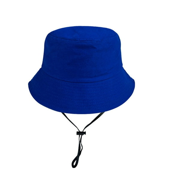 Xfvqtps Unisex Fisherman Hat Sun Hat Sun Protection Adjustable Drawstring Solid Color Simplicity Outdoor Travel Sunshade Fashion Versatile Breathable Beach Summer Canvas Bucket Hat Blue