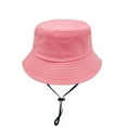 thumbnail image 1 of Xfvqtps Unisex Fisherman Hat Sun Hat Sun Protection Adjustable Drawstring Solid Color Simplicity Outdoor Travel Sunshade Fashion Versatile Breathable Beach Summer Canvas Bucket Hat Pink-01, 1 of 2