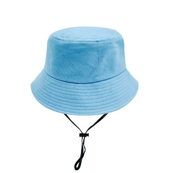 Xfvqtps Unisex Fisherman Hat Sun Hat Sun Protection Adjustable Drawstring Solid Color Simplicity Outdoor Travel Sunshade Fashion Versatile Breathable Beach Summer Canvas Bucket Hat Sky Blue-01