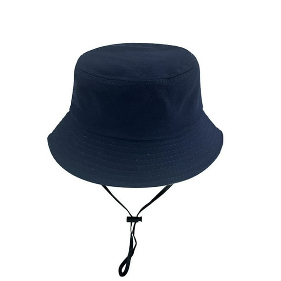 Xfvqtps Unisex Fisherman Hat Sun Hat Sun Protection Adjustable Drawstring Solid Color Simplicity Outdoor Travel Sunshade Fashion Versatile Breathable Beach Summer Canvas Bucket Hat Navy