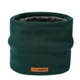 thumbnail image 1 of Xfvqtps Unisex Loop Scarf for Mens and Womens Necks Warmer Solid Color Knitting Plush Lining Fashion Leather Label Double Layer Thickened Windproof Coldproof Warm Winter Neck Gaiters Green, 1 of 3