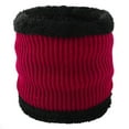 thumbnail image 1 of Xfvqtps Unisex Loop Scarf for Mens and Womens Necks Warmer Solid Color Knitting Vertical Stripes Plush Edge Plush Lining Thickened Windproof Coldproof Cozy Warm Winter Neck Gaiters Red, 1 of 8