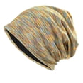 thumbnail image 1 of Xfvqtps Womens Beanie Stripe Mixed Colors Slouchy Foldable Fashion Versatile Lightweight Windproof Coldproof Fall Skull Cap Yellow, 1 of 3
