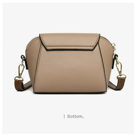 Xfvqtps Womens Crossbody Bag Solid Color Simplicity Ins Adjustable Shoulder Strap Fashion Versatile Grace Leather Inclined Shoulder Bag Khaki