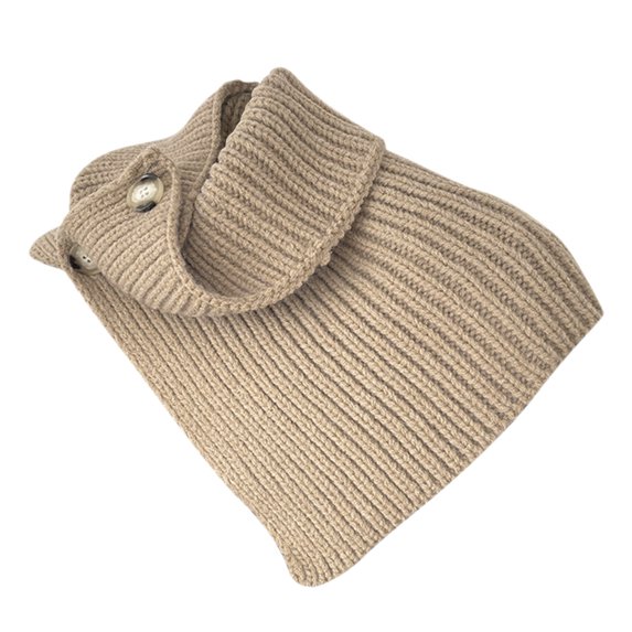 Xfvqtps Womens False Collar Knitted Solid Color Turtleneck Buttons Detachable Neck Warmer Elegant Elastic Soft Thermal Winter Triangular Shawl Scarves Rose Gold