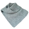thumbnail image 1 of Xfvqtps Womens False Collar Knitted Solid Color Turtleneck Buttons Detachable Neck Warmer Elegant Elastic Soft Thermal Winter Triangular Shawl Scarves Gray, 1 of 5