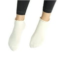thumbnail image 1 of Xfvqtps Womens Grippy Socks Ruffle Turn Cuff Edge Relent Ankle Socks Solid Color Lovely Non Slip Comfortable Breathable Yoga Socks Thread Socks White, 1 of 2