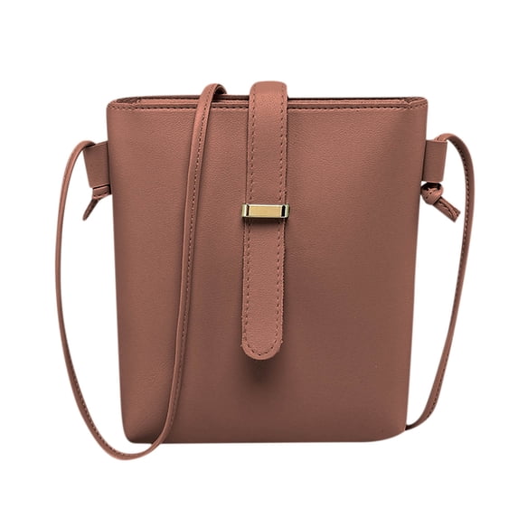 Xfvqtps Womens Mini Bucket Bag Vertical Version Solid Color Simplicity Ins Fashion Lightweight Portable Commuting Leather Touch Screen Phone Bag Coffee