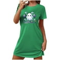 thumbnail image 1 of Xfvqtps Womens Nightgown Cool Chest Print Ghost Cropped Short Sleeve Crewneck Solid Color Fashion Comfortable Pajamas Green, 1 of 6