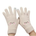 thumbnail image 1 of Xfvqtps Womens Touchscreen Gloves Touchable Screen Split Finger Knitting Plush Cute Cartoon Smiling Face Thickened Warm Winter Mittens Khaki, 1 of 3
