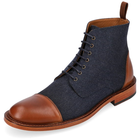 TAFT Jack Boot Handcrafted Leather and Wool Men's Dress Boot (Navy, 9)