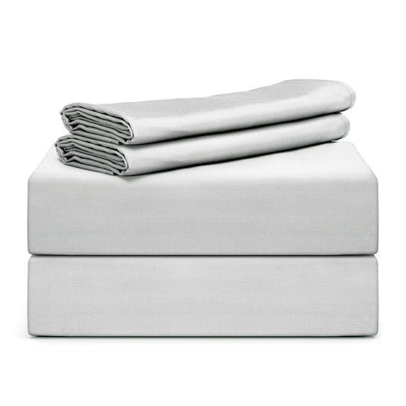 TAFTS Bamboo Sheets King Size - 100% Pure Bamboo Viscose Sheet Set - 400TC Bamboo Bed Sheets - 4 Pieces - 17” Deep Pocket - Silk feel, Cooling, Anti-static (Light Grey)
