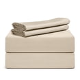 thumbnail image 1 of TAFTS Bamboo Sheets Twin Size - 100% Pure Bamboo Viscose Sheet Set - 400TC Bamboo Bed Sheets - 3 Pieces - 17” Deep Pocket - Silk feel, Cooling, Anti-static (Nude Beige), 1 of 8