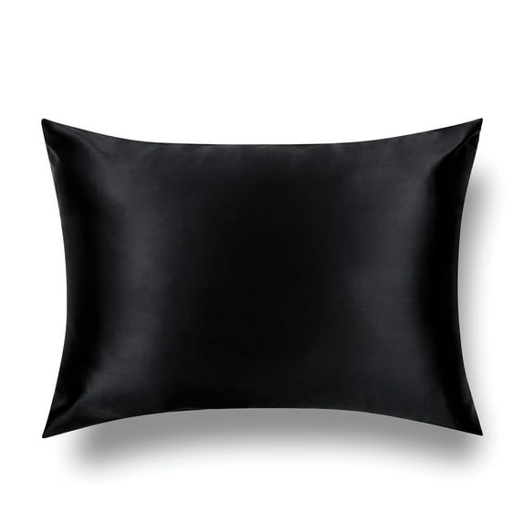 TAFTS Silk Pillowcase 22 Momme 100% Pure Mulberry Silk Pillowcase for Hair and Skin, Both Sides Grade 6A Long Fiber Natural Silk Pillow Case, Enveloped, King, Midnight Black