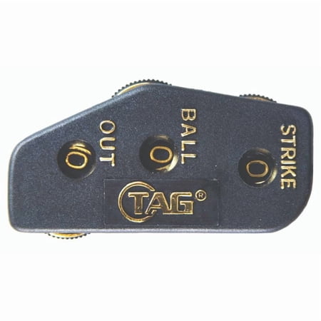 TAG 3-Function Umpire Indicator with Black Plastic Wheels, Baseball Ball Strike Out Counter, Lightweight Clicker for Game Scoring and Tracking