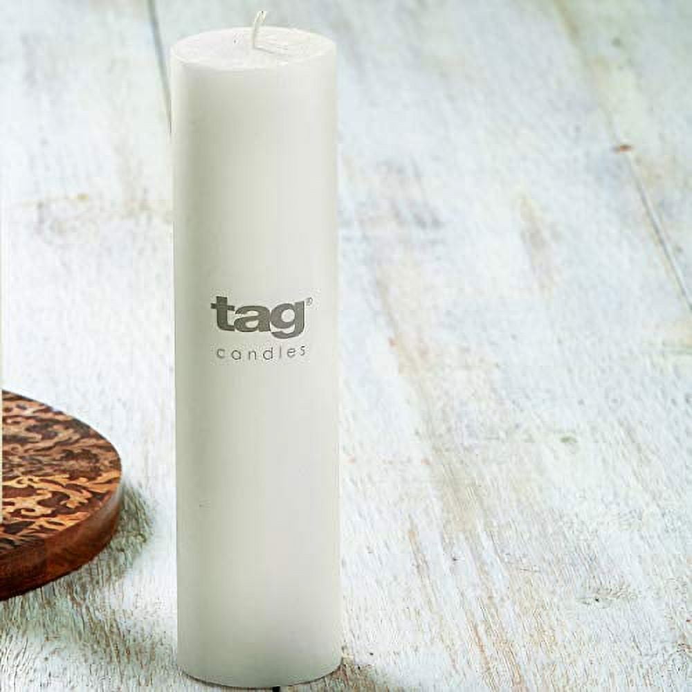 White 8" Dripless Scented Pillar Candle with Bow