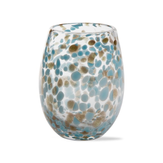 TAG Confetti Stemless Wine Glass, Aqua