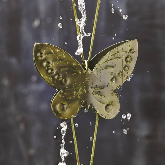 TAG Decorative Rain Chain Soothing Sounds Butterfly Moss Green Iron